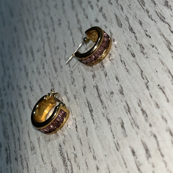 Coach Pink Hoop Earrings - Picture 3 of 4